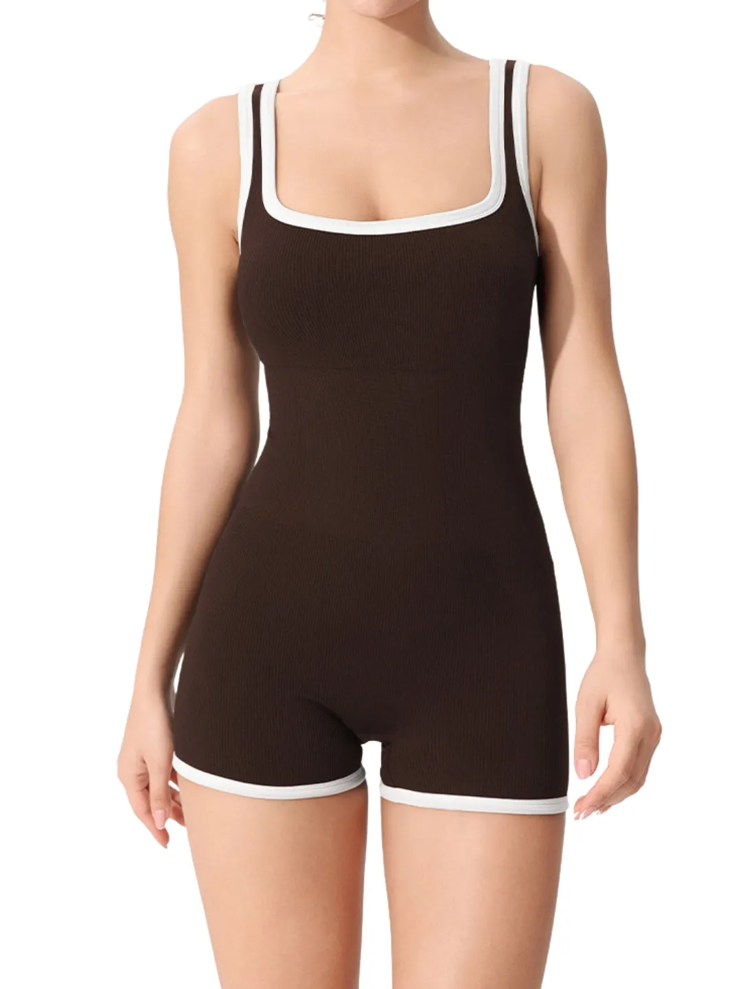 Outlined Ribbed Bodysuit Eco Unisex Travel Family