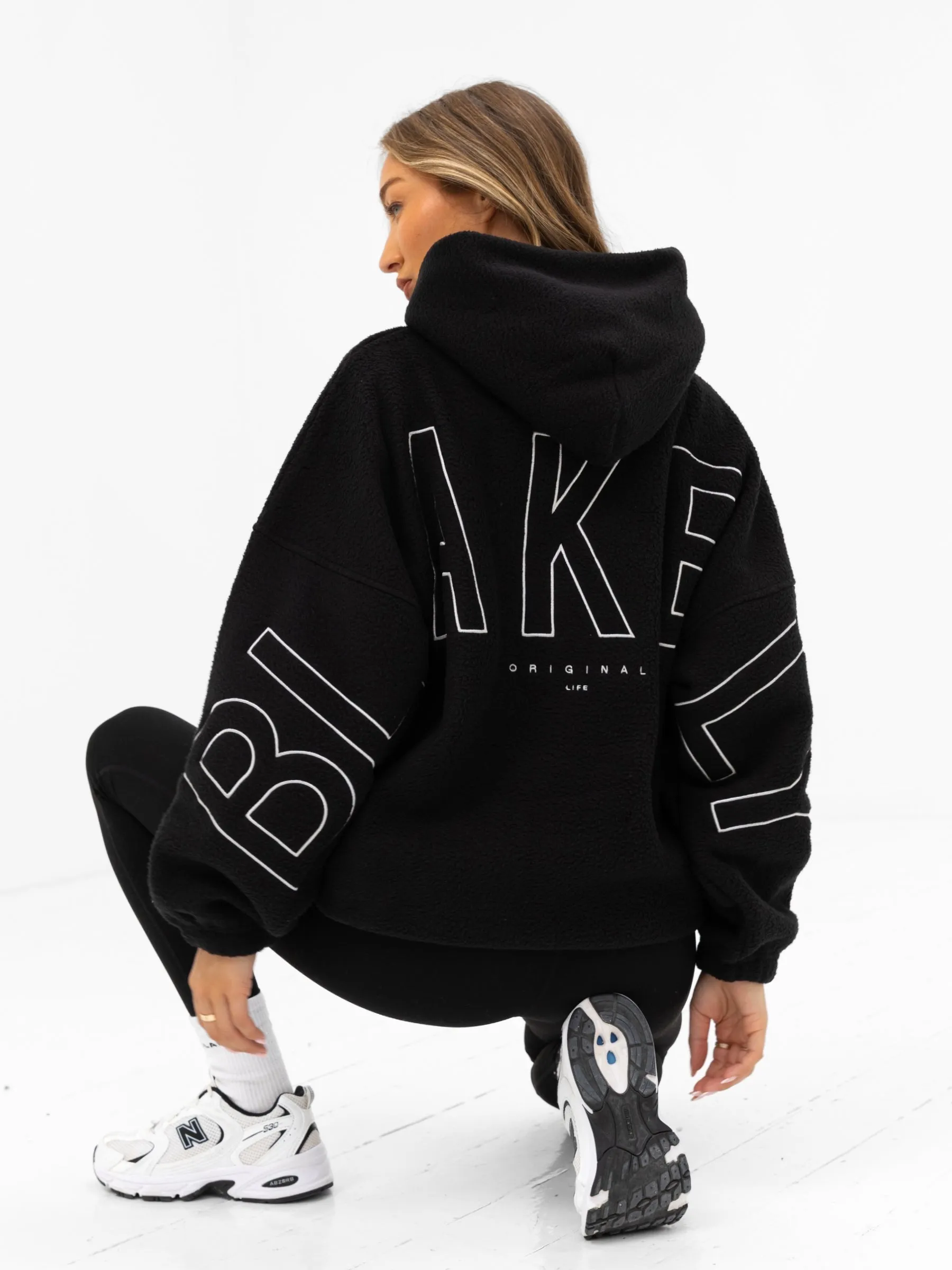 Borg Isabel Oversized Hoodie - Black Non Restrictive Fit Coffee Lover