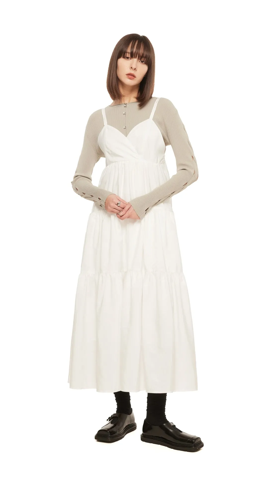 Tiered Camisole Dress Flexible Material