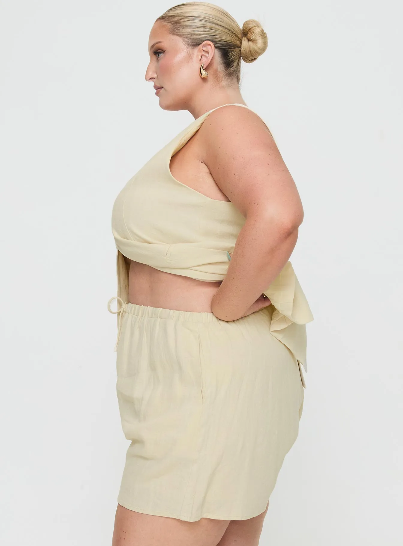 Ski Core This Summer Linen Blend Shorts Sand Curve