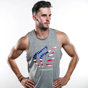 Men's USA Flag Performance Tank Body Mapped Vent Zones Street Lightness