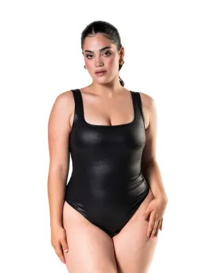 Leather Look Snatched Bodysuit Travel Worker