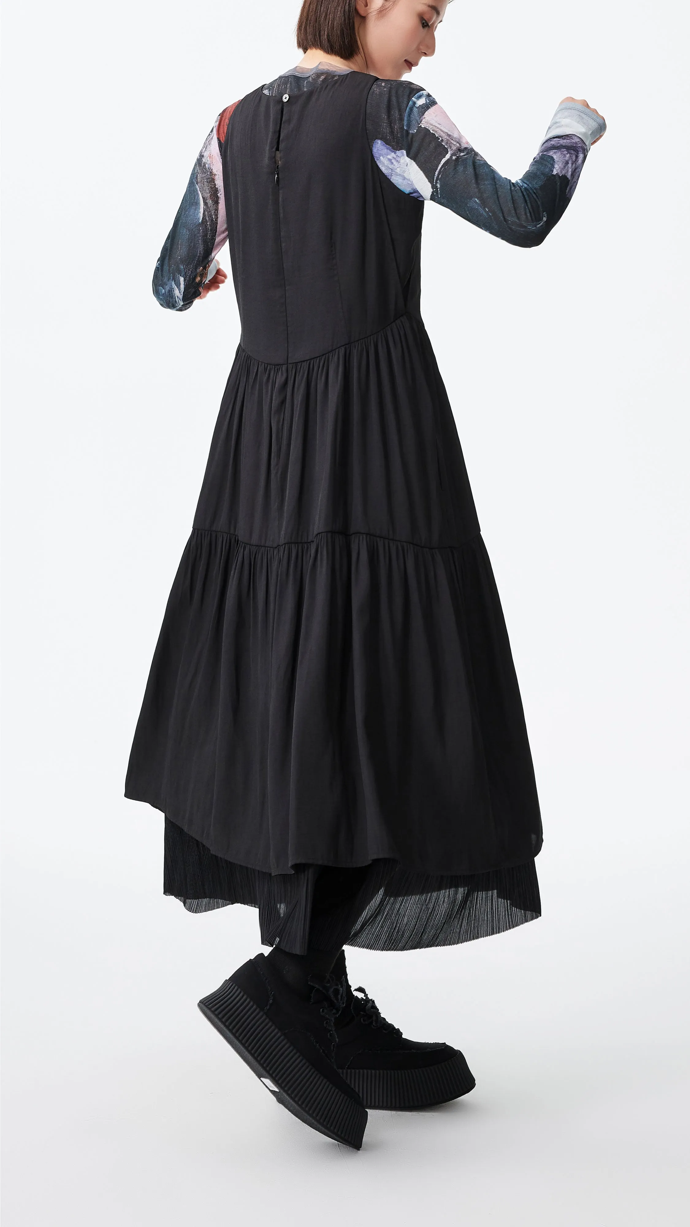 Tiered Midi Dress Group Mood Loose Thread