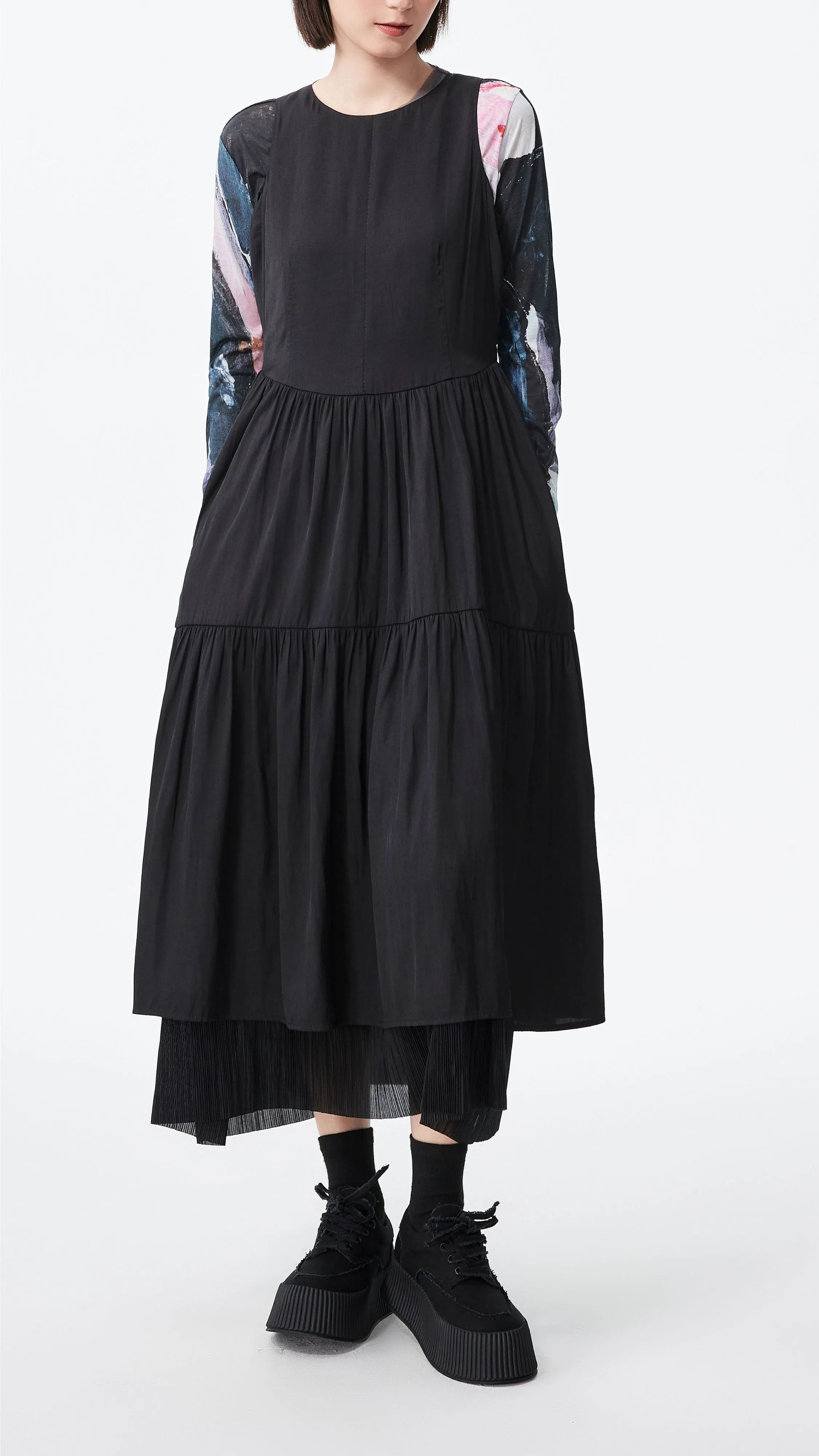 Creative Glow Tiered Midi Dress