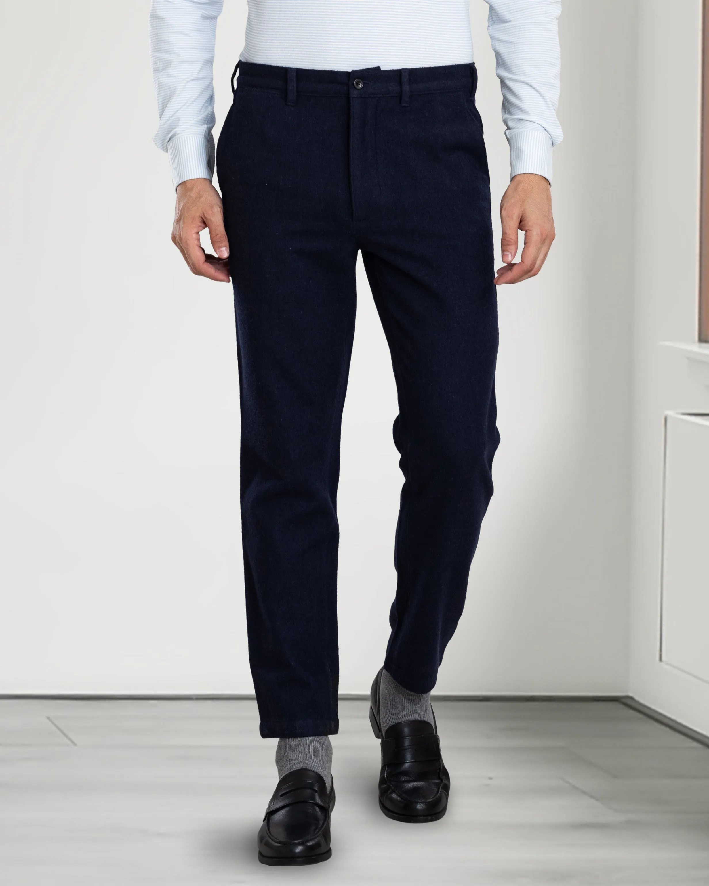 Navy Wool Chino Easy Travel