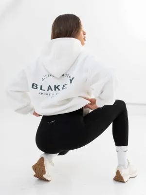 Active Studios Oversized Hoodie - Flat White & Teal Green youth choice Celebrity Worn