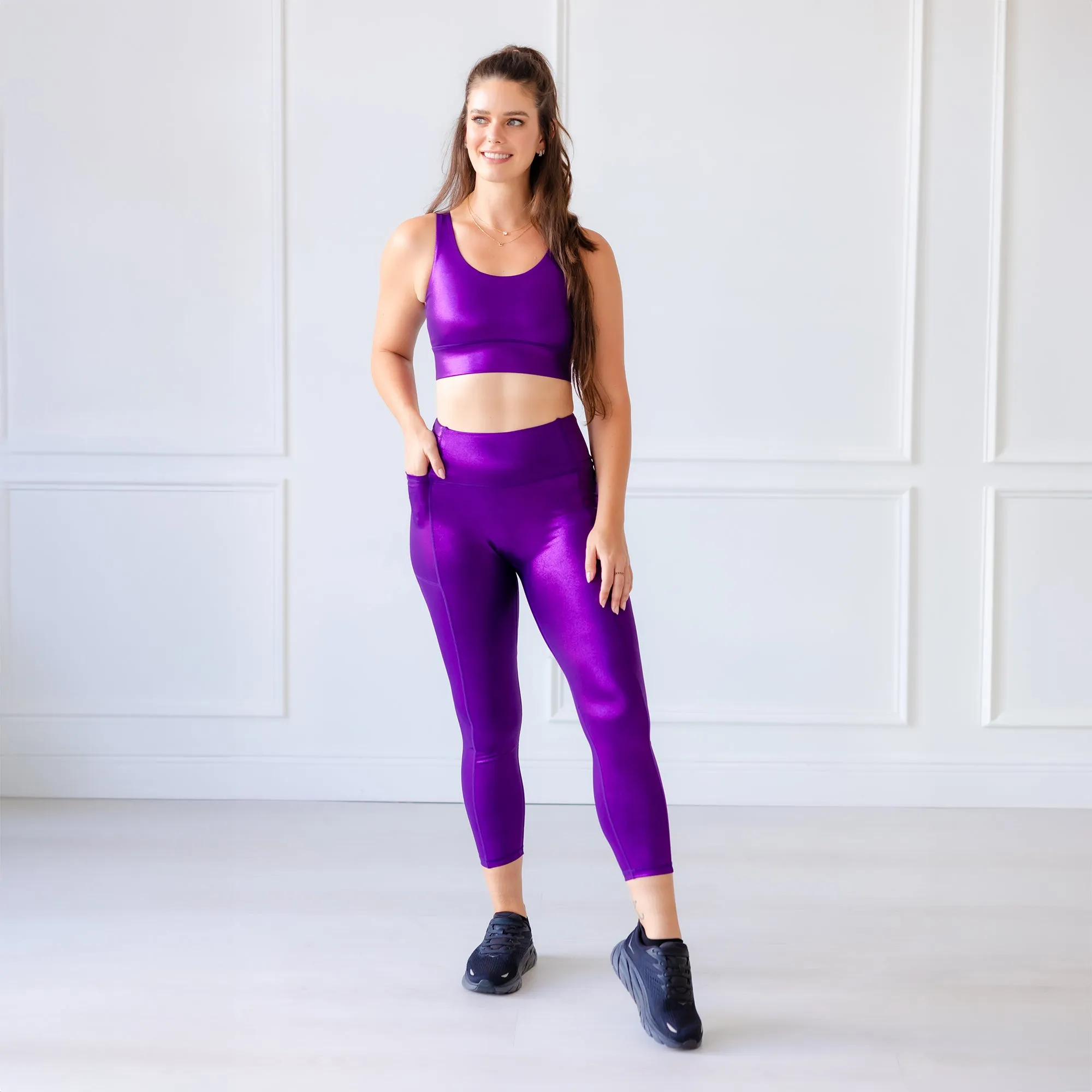 Amethyst Jewel Leggings Double Layered Knees