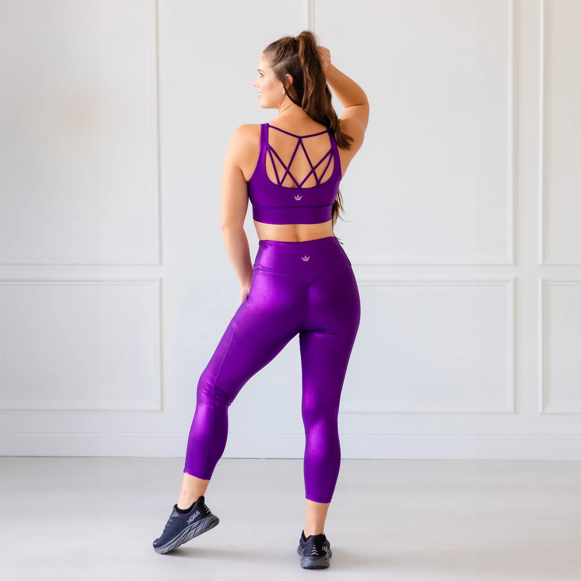 Amethyst Jewel Leggings Anti Odor Fitness Training Plus Size Dance Studio