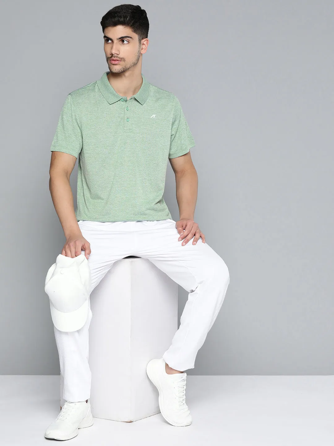 Beach Ready AntiStatic Treatment Alcis Men Polo Collar Anti Static Slim Fit Sports T-shirt