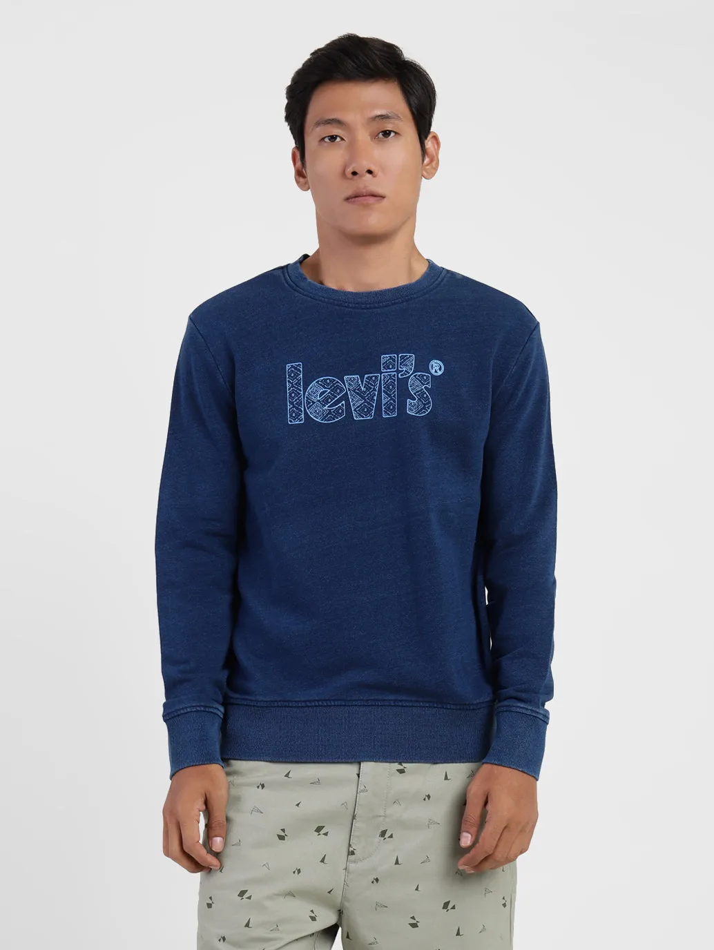 Men's Brand Logo Crew Neck Sweatshirt Personalized Style Celebrity Worn
