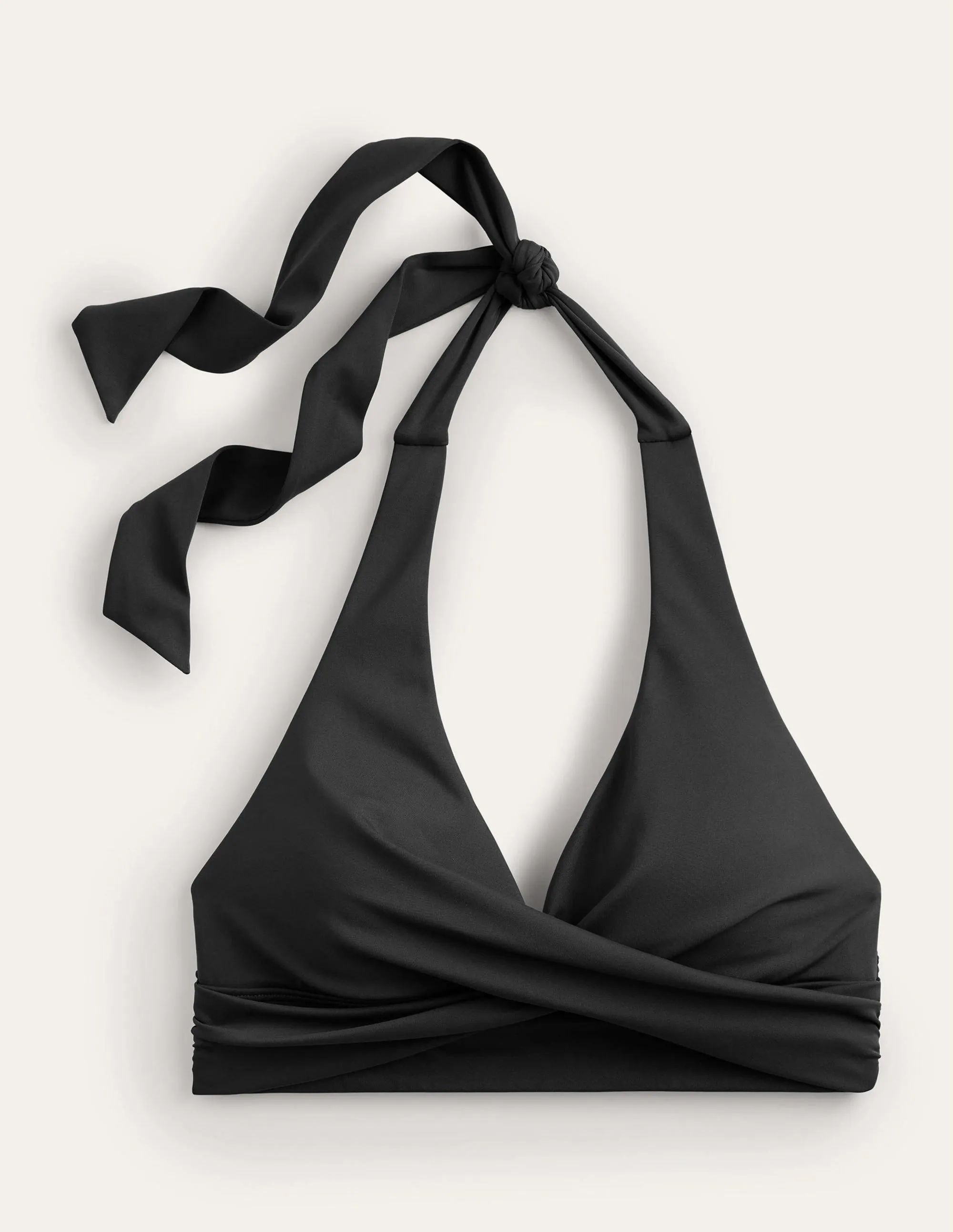 Sunny Getaway Levanzo Halter Bikini Top-Black