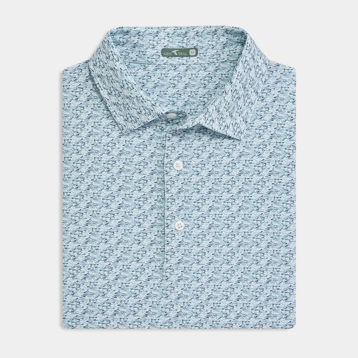 Ripple Effect Printed Performance Polo Urban Explorer Colorfast Dye Process