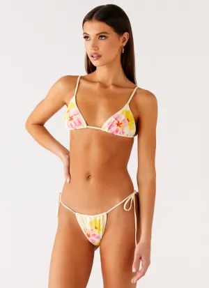 Lissy Bikini Bottoms - Yellow Flower Flexible Bonded Seams