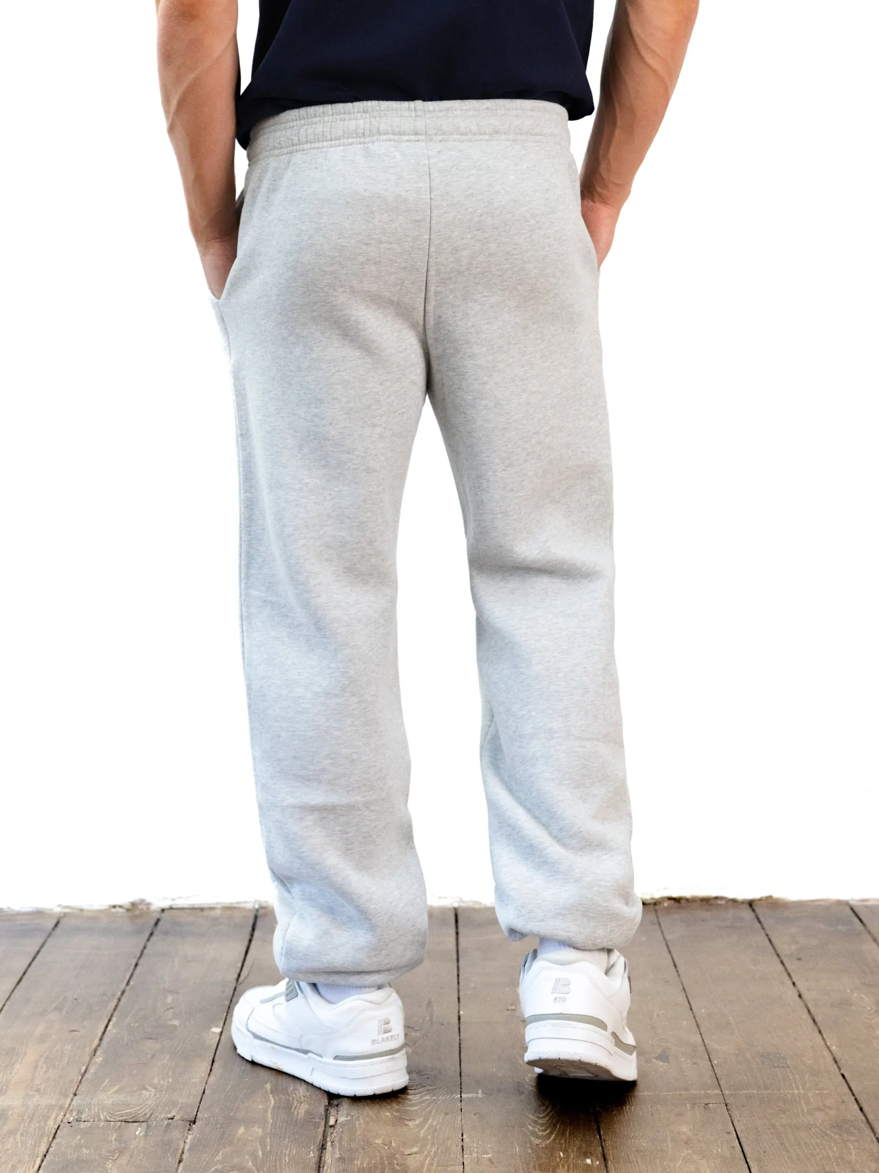 Italic Relaxed Sweatpants - Marl Grey Sustainable Material Blend Soft Texture