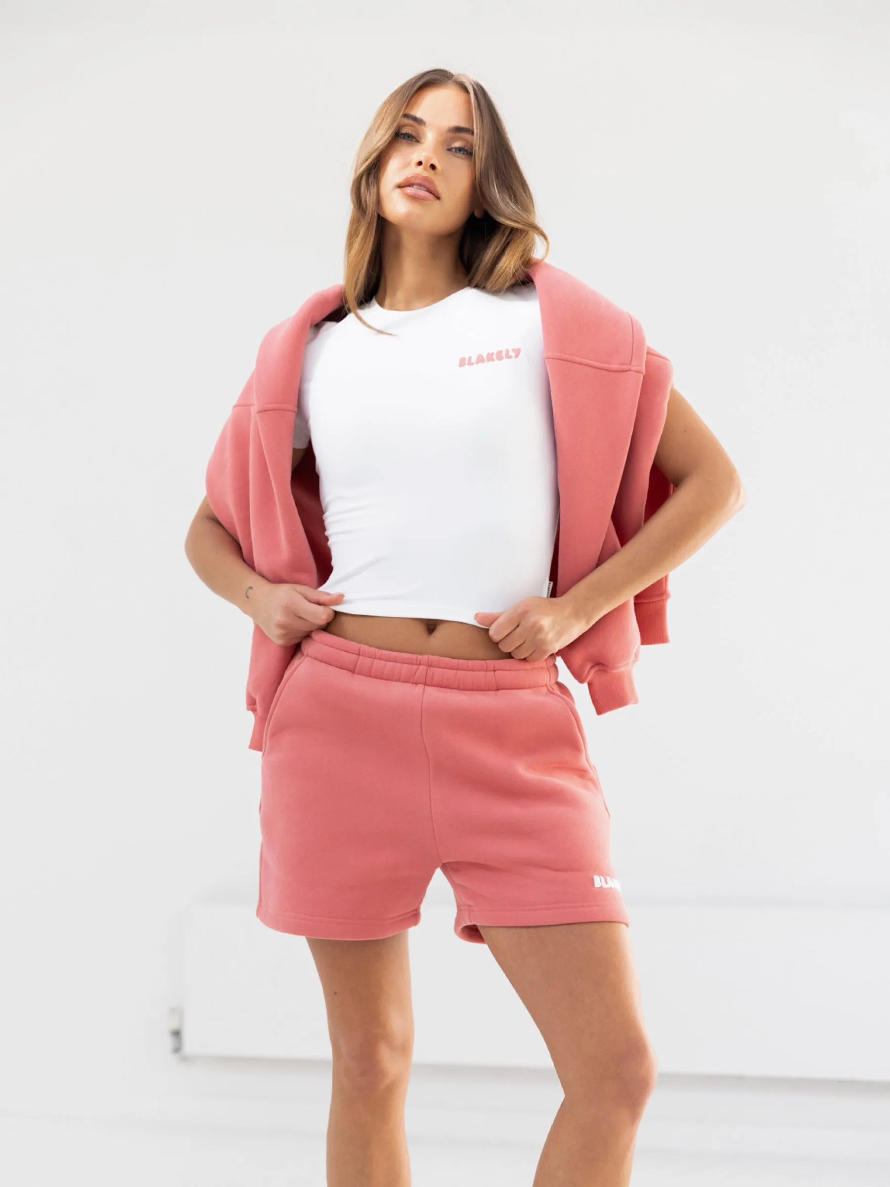 UPFProtection On-the-Go Shorts Cloud Print Jogger Shorts - Sunrise Coral