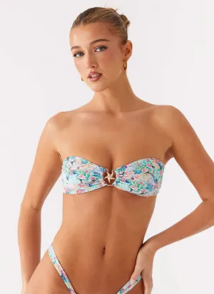 Contour Support Quick Toggle Adjustment Lory Strapless Bikini Top - Santorini Floral