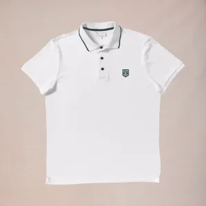 Stretch Fabric Construction Retro IV Polo - Bianco / Terra