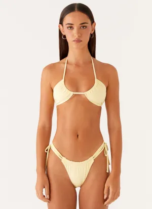 Seamless Fit Tropical Breeze Juni Bikini Top - Pastel Yellow