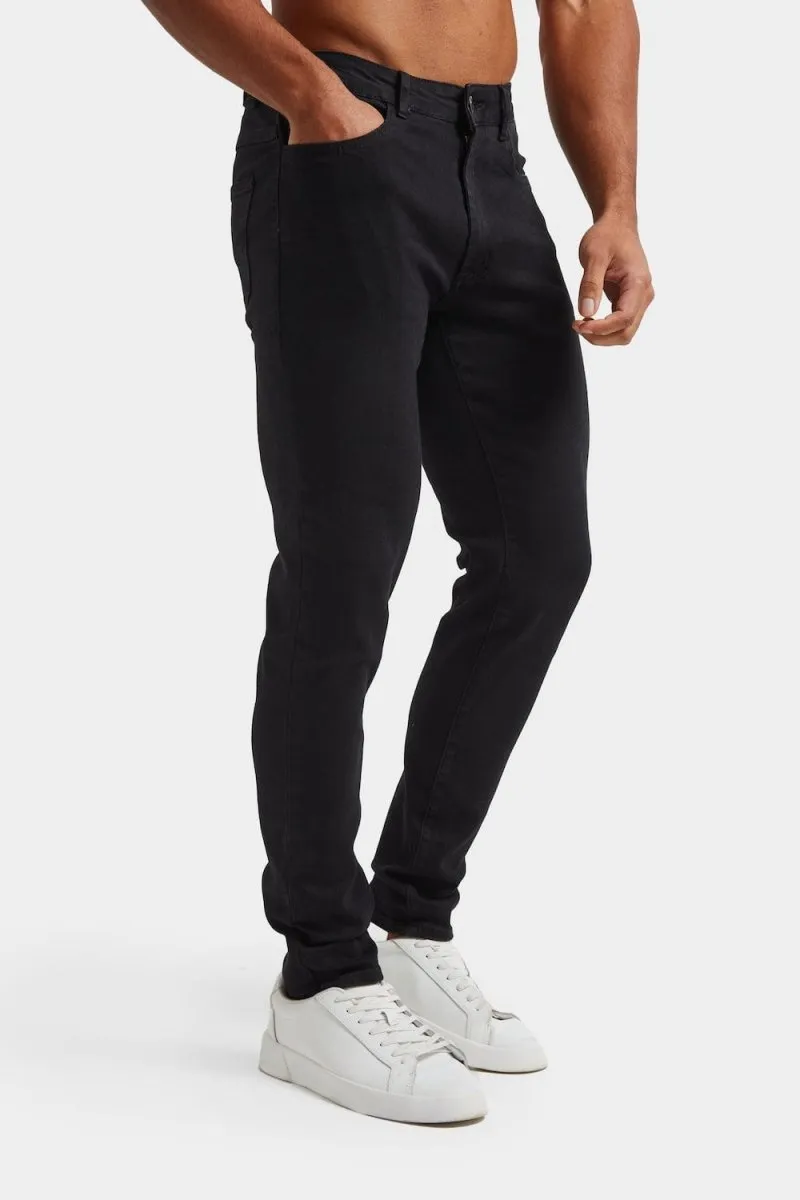 Eco Friendly Chill Outfit Road Trip Family Style Slim Athletic Fit Jeans in Black