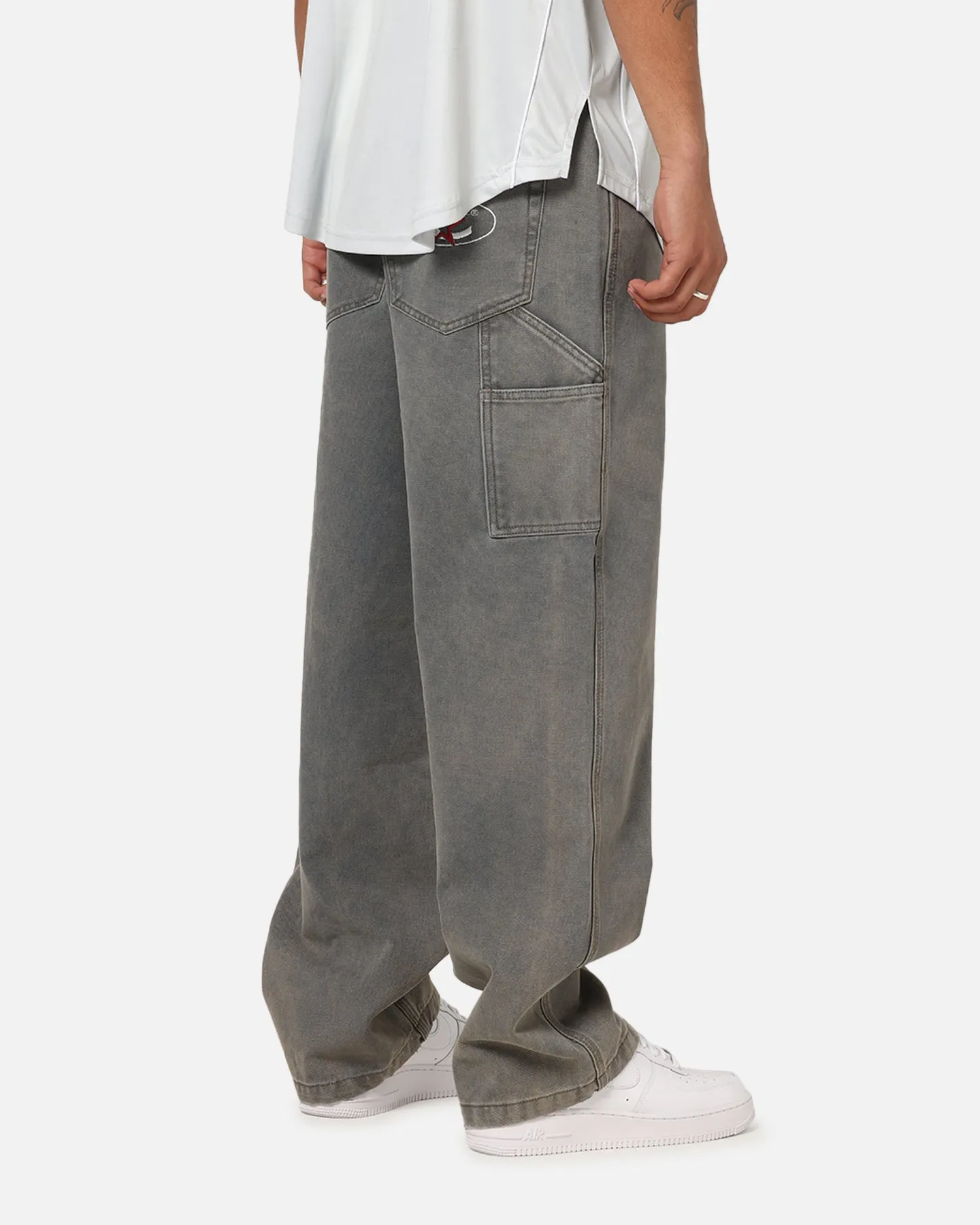 Simple Fashion Fit Essential Carre Vintage Pants Washed Grey