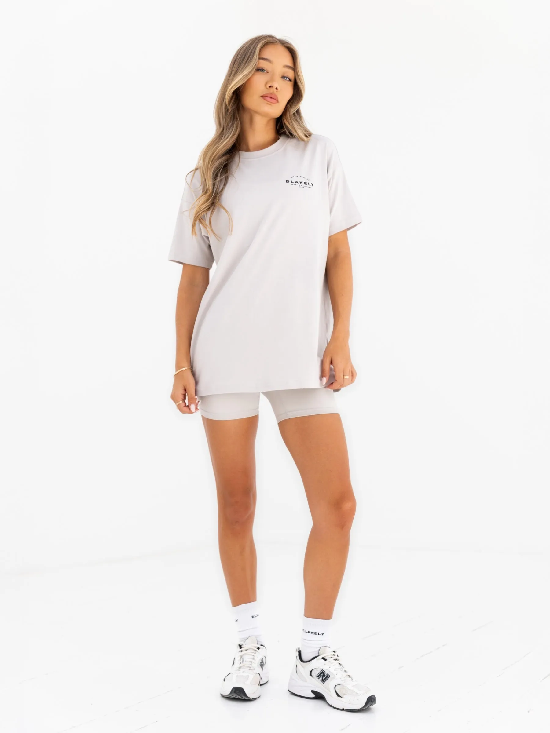 Curved Active Studios Oversized T-Shirt - Ivory Long sleeved warmth AntiStaticLining