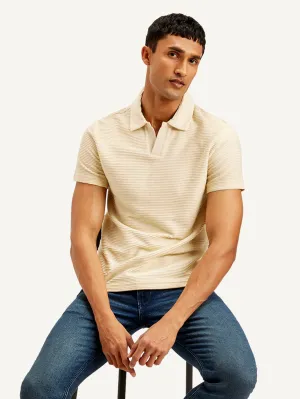 Collar Stay Slots Soft Touch Men's Textured Slim Fit Polo Corduroy T-shirt