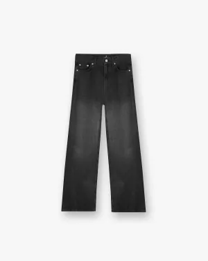 Comfort Stretch Mid Rise Wide Leg Jean - Washed Black
