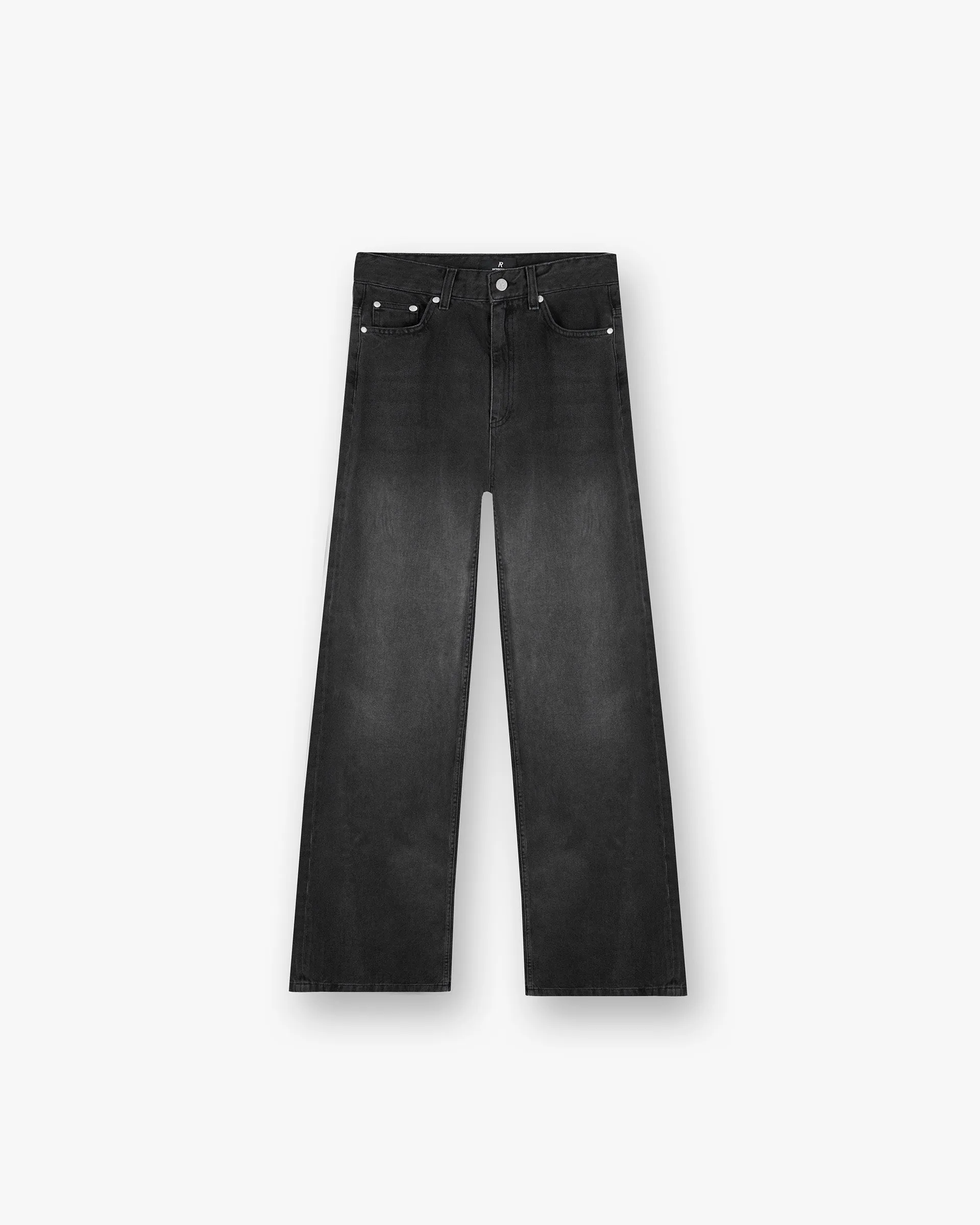 Comfort Stretch Mid Rise Wide Leg Jean - Washed Black
