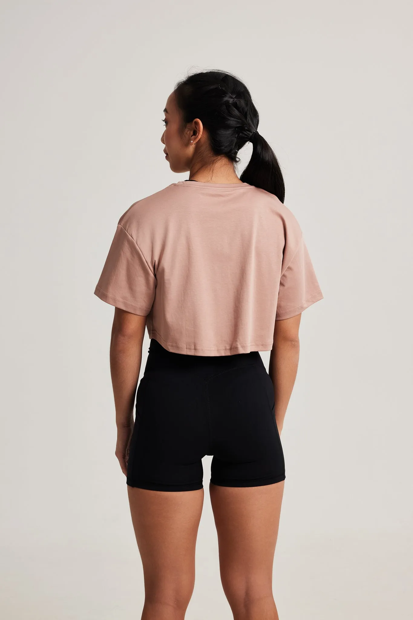 Oversized Crop Tee in Clay Effortless Vibe Classic Trend Look