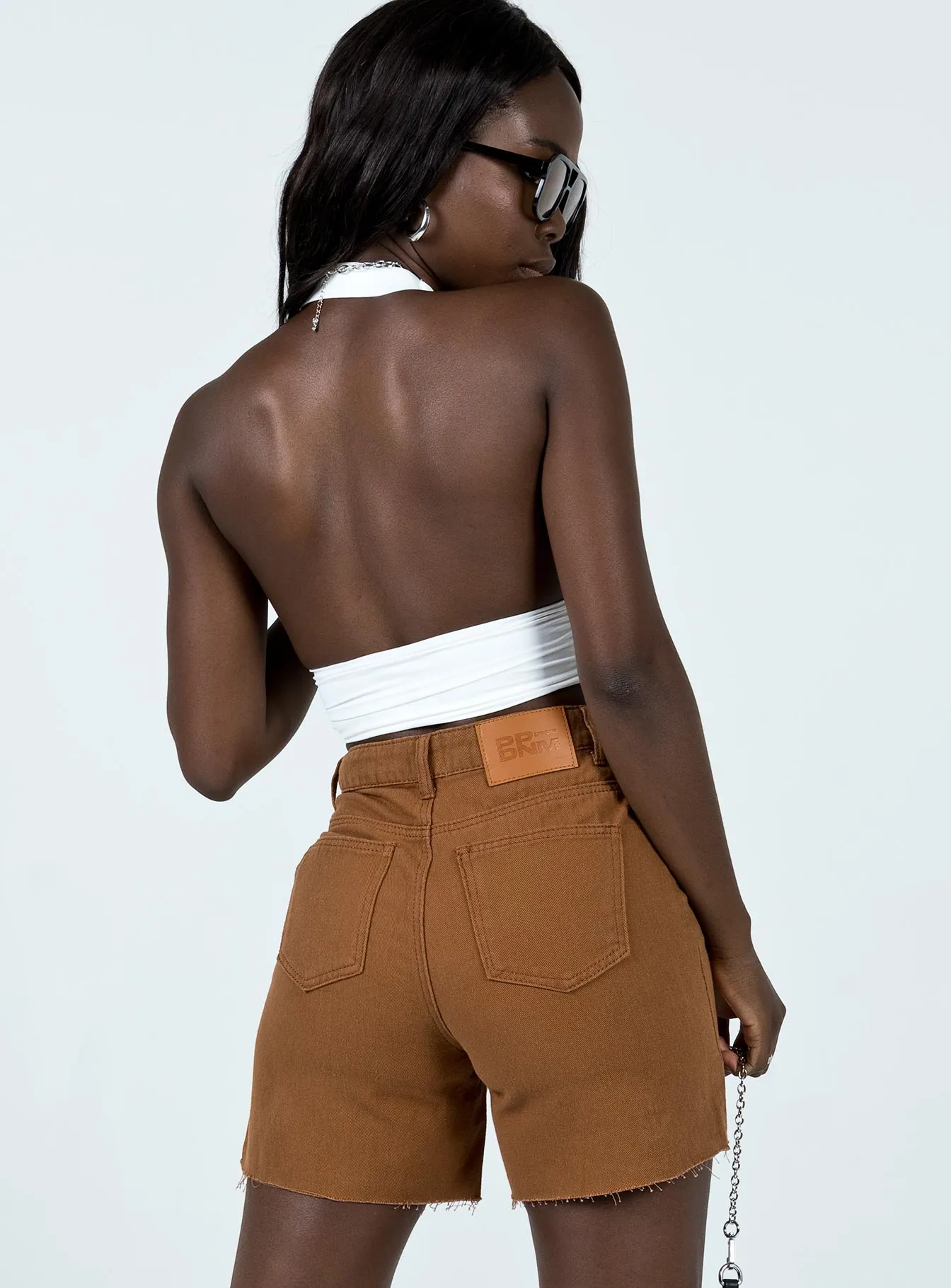 Giovana Denim Shorts Brown Speed Soul FoldableDesign