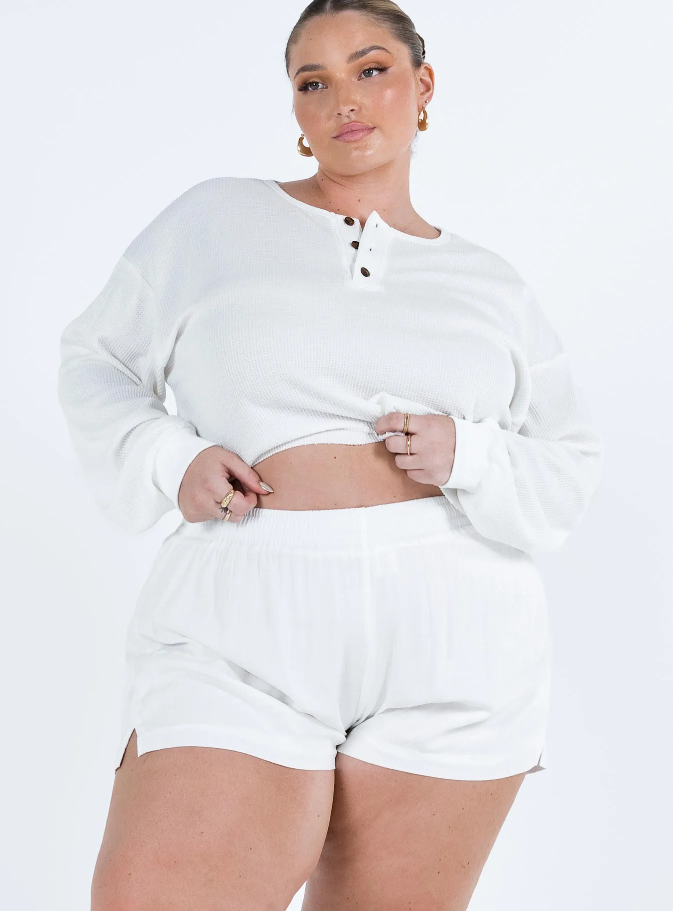 World Tone Hidden pockets Beach House White Shorts Curve