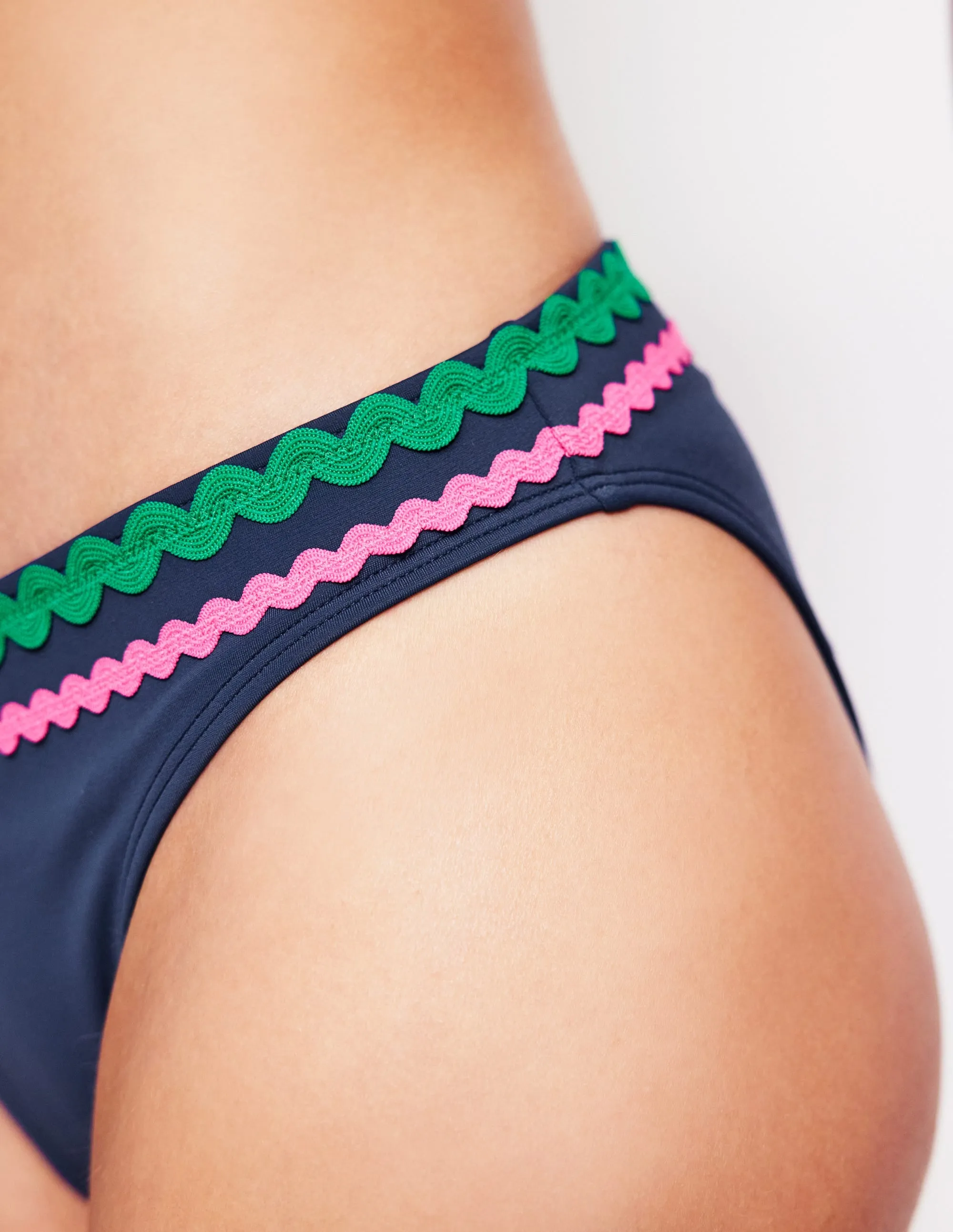 Temperature Regulating Design Porto Bikini Bottoms-Navy Rik Rak