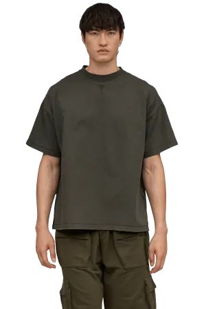 Pocket Included BOXY T-SHIRT - Khaki High Density Weave tropical style