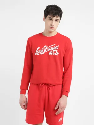 Odor Control Treatment Street Gear Men's Brand Logo Red Crew Neck Sweatshirt