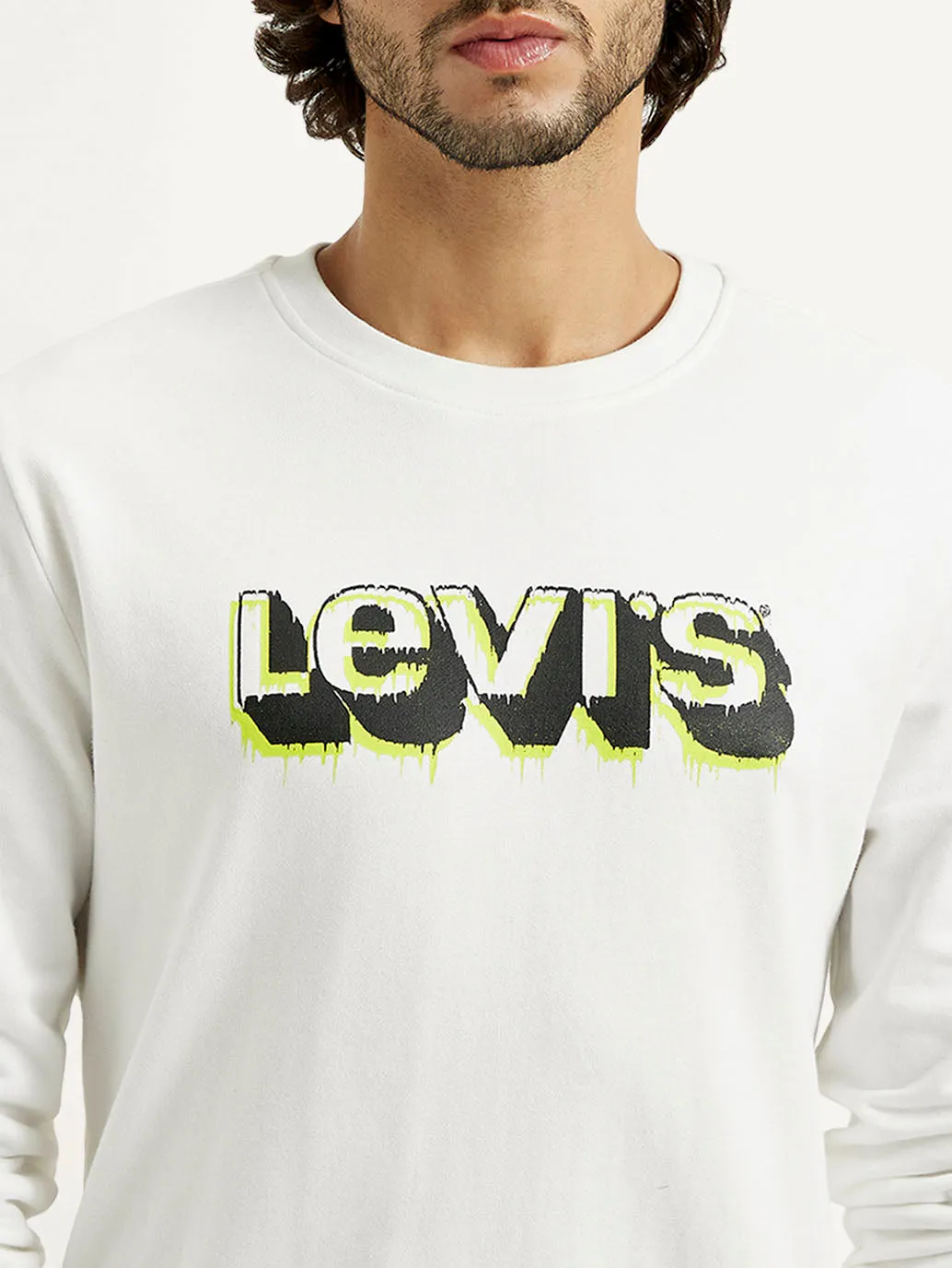 Caribou like earthy tone Men's Printed Round Neck Sweatshirt