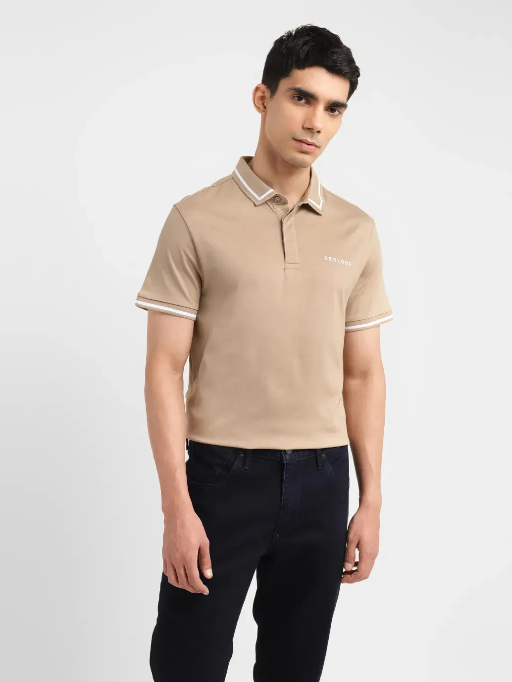 Men's Redloop Solid Slim Fit Polo T-shirt Business Ready Comfortable Stretch