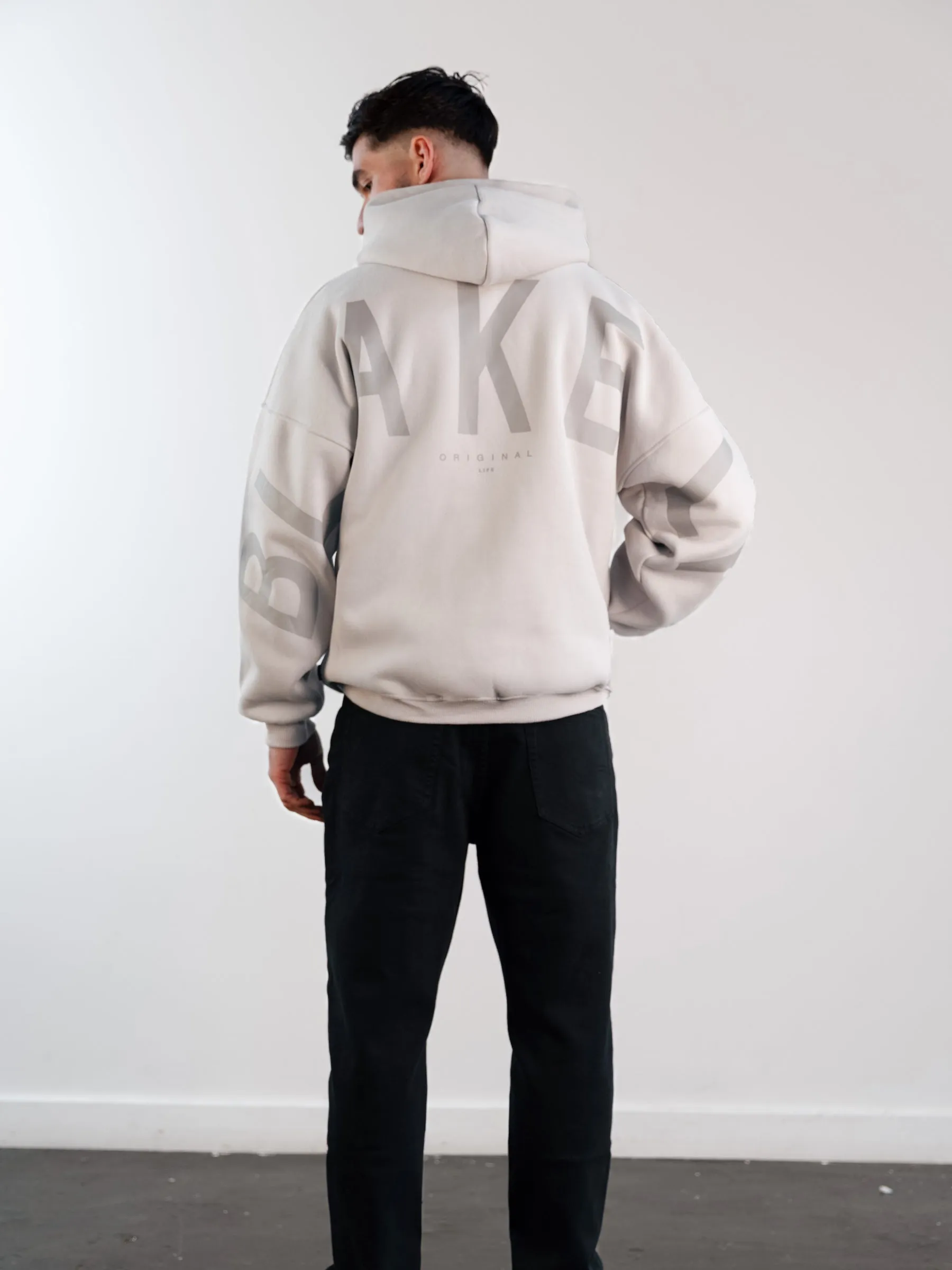 Tonal Idris Oversized Hoodie - Stone Warm Outfit
