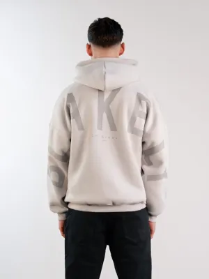 Contemporary Look upcycled design Tonal Idris Oversized Hoodie - Stone