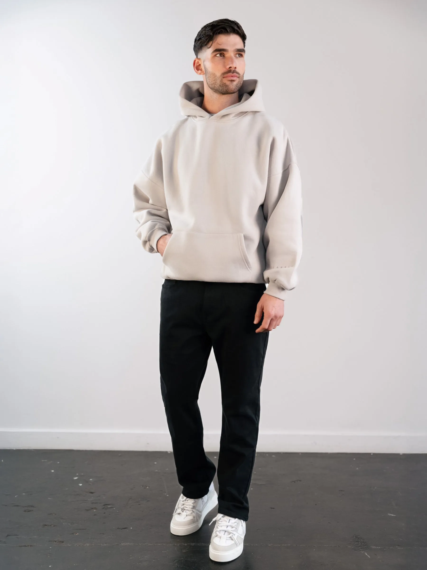 Tonal Idris Oversized Hoodie - Stone Business casual Tagless Neck