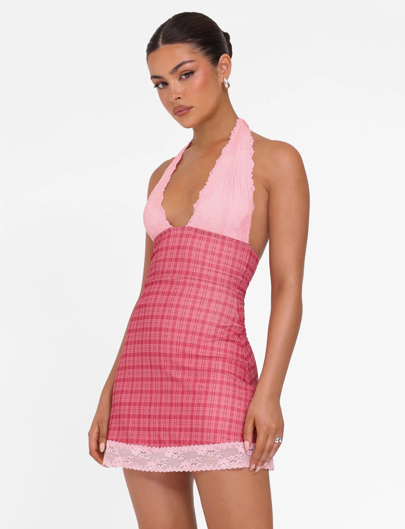 Grass Soft NAVIA DRESS - RED : RED CHECK