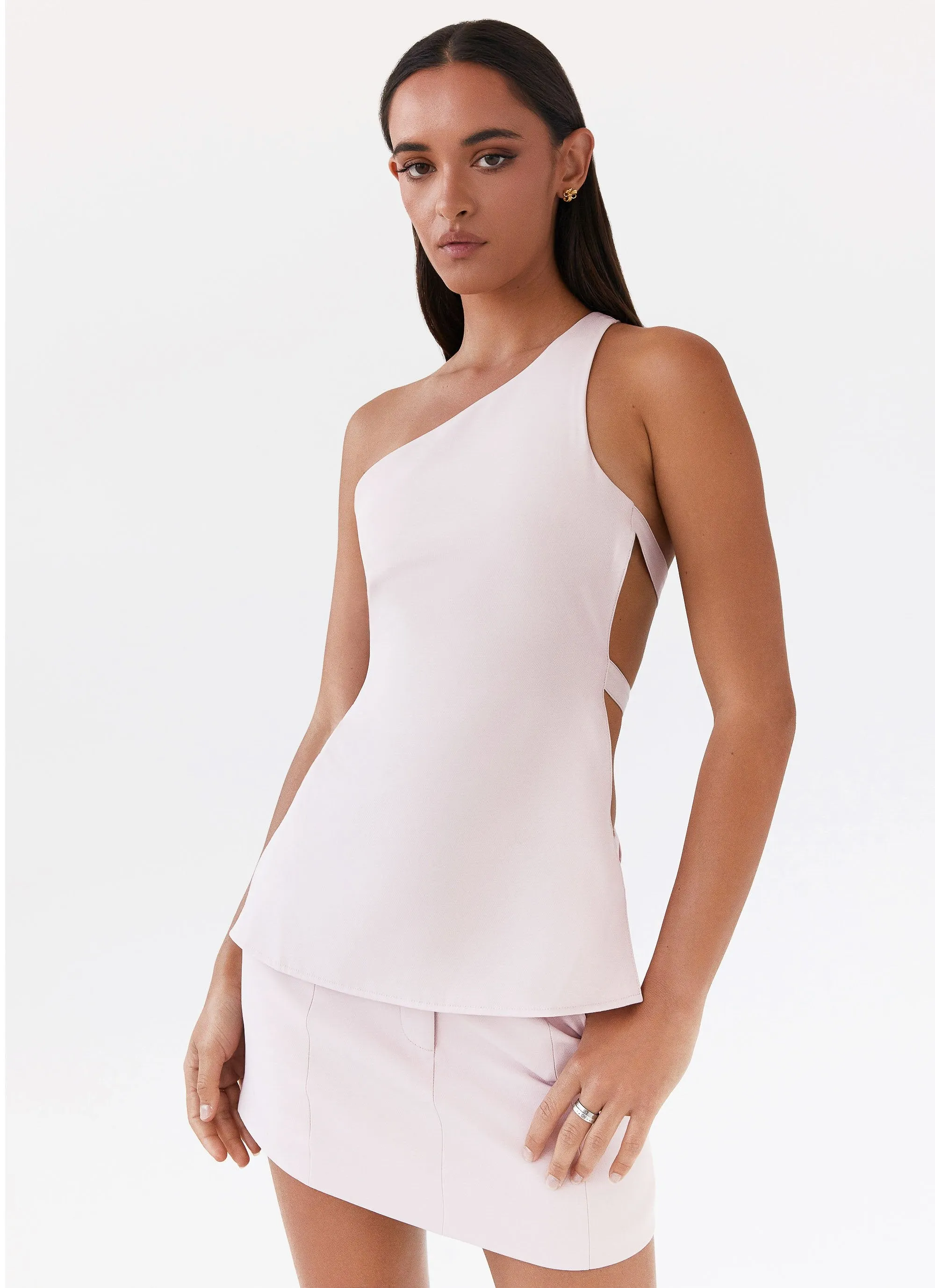 Zeina Suiting Mini Skirt - Pink countryside Off-Shoulder