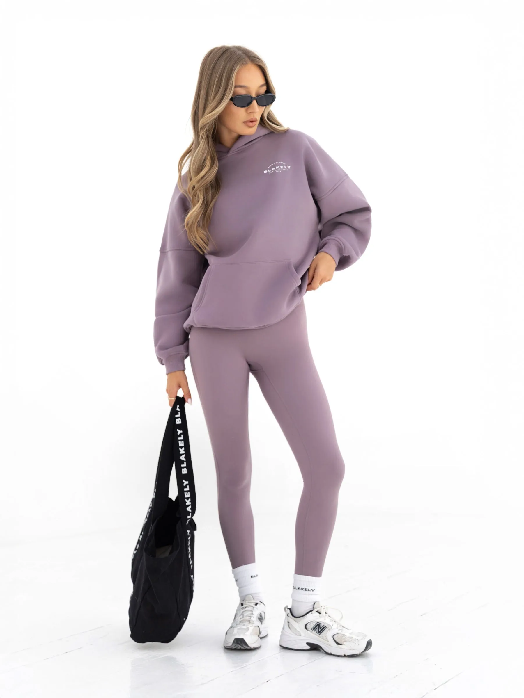 Athletic Apparel Minimalist Aesthetic Active Studios Oversized Hoodie - Grape