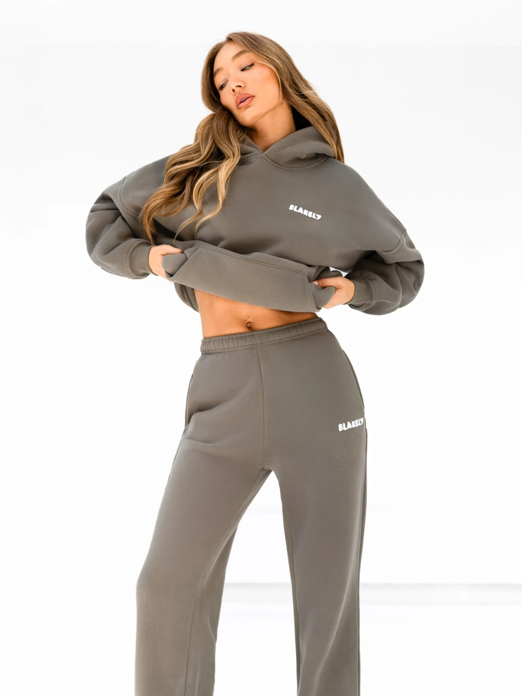 Zippered Front Sloth like Cloud Print Oversized Hoodie - Safari Green