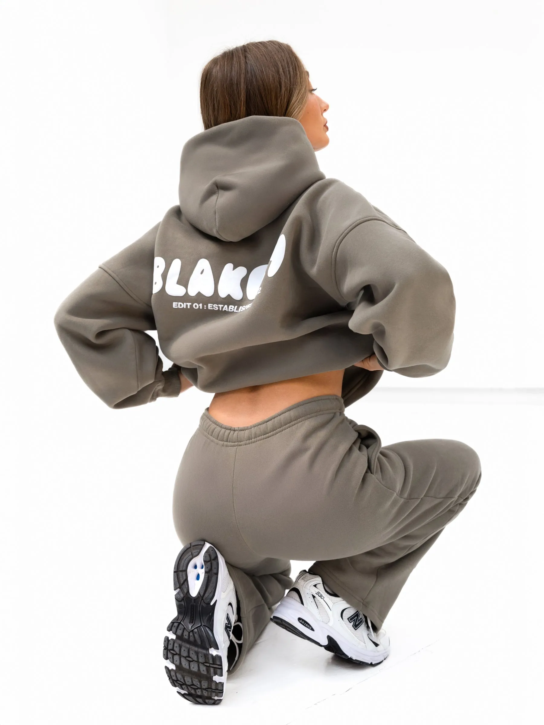 Cloud Print Oversized Hoodie - Safari Green Moisture wicking