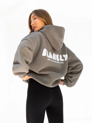 Cloud Print Oversized Hoodie - Safari Green organic materials Long Sleeves