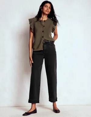 Mid Rise Stretch Jeans-Washed Black Light Wear