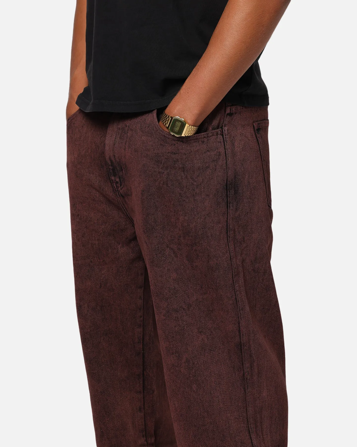 X-Large Bull Denim 91 Pant Burgundy Unisex Fit