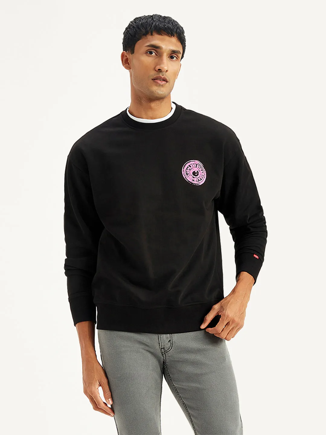 gym clothes Stylish Accessory Men's Graphic Print Relaxed Fit Sweatshirt