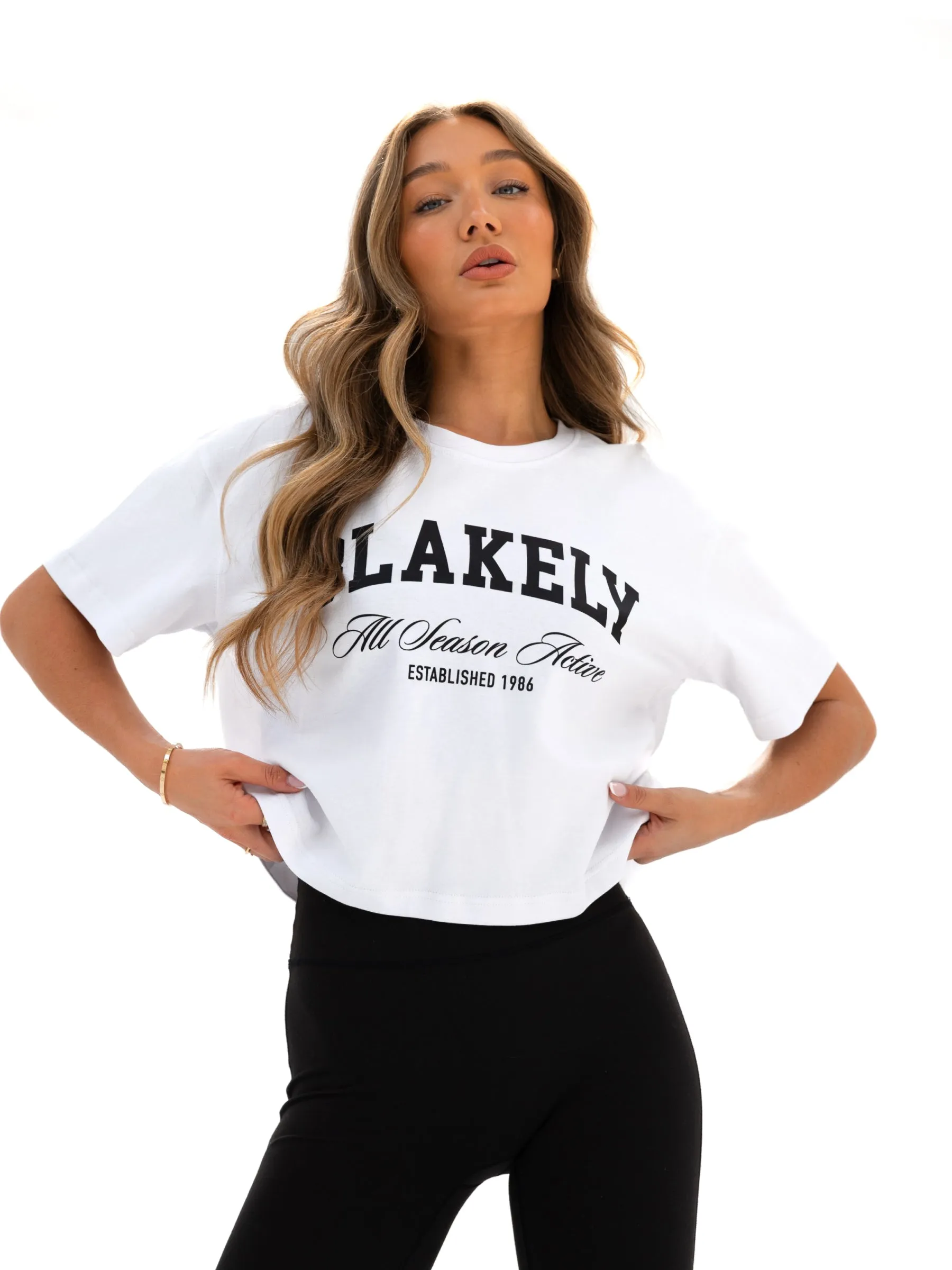 Melrose Cropped T-Shirt - White High Density Knit Comfort and Fit