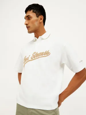 Modern Cut Men's Brand Logo Loose Fit Polo T-shirt
